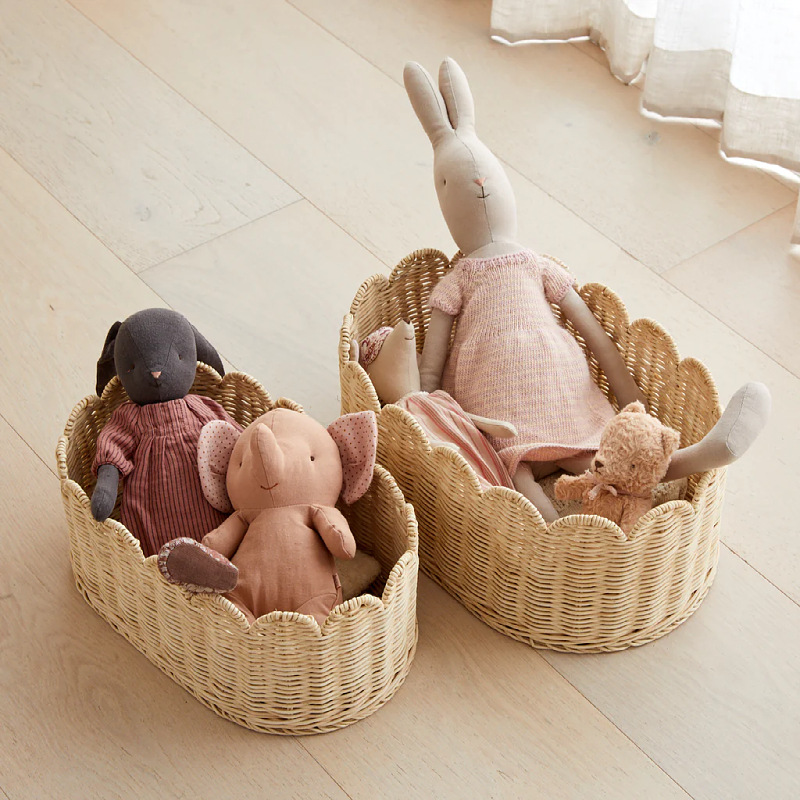 Pastoral style woven storage basket storage basket homestay decoration simple toys hand-woven storage basket