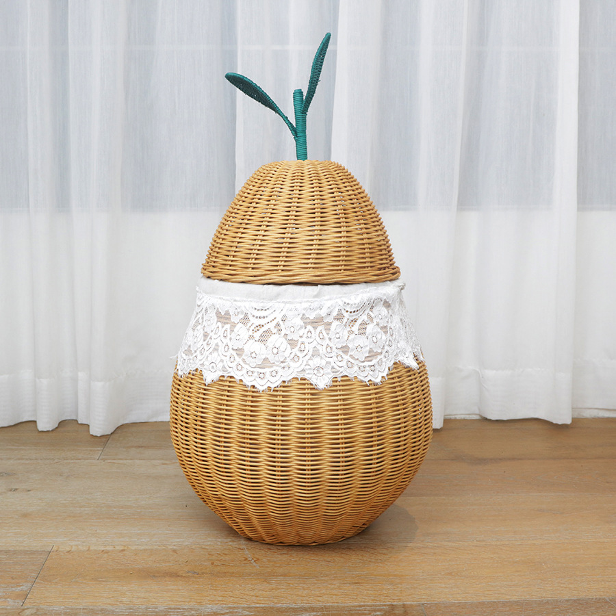 Hand-woven Sydney pear shaped miscellaneous basket bathroom clothes basket toy storage basket hotel and homestay decoration storage basket