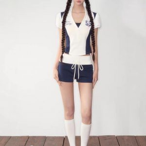 Original jersey sports style digital printed waist-closing top shorts two-piece suit pants