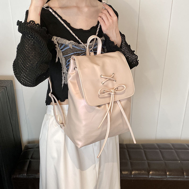 Ballet style bow backpack for women's trendy backpack cute handbag shoulder bag school bag