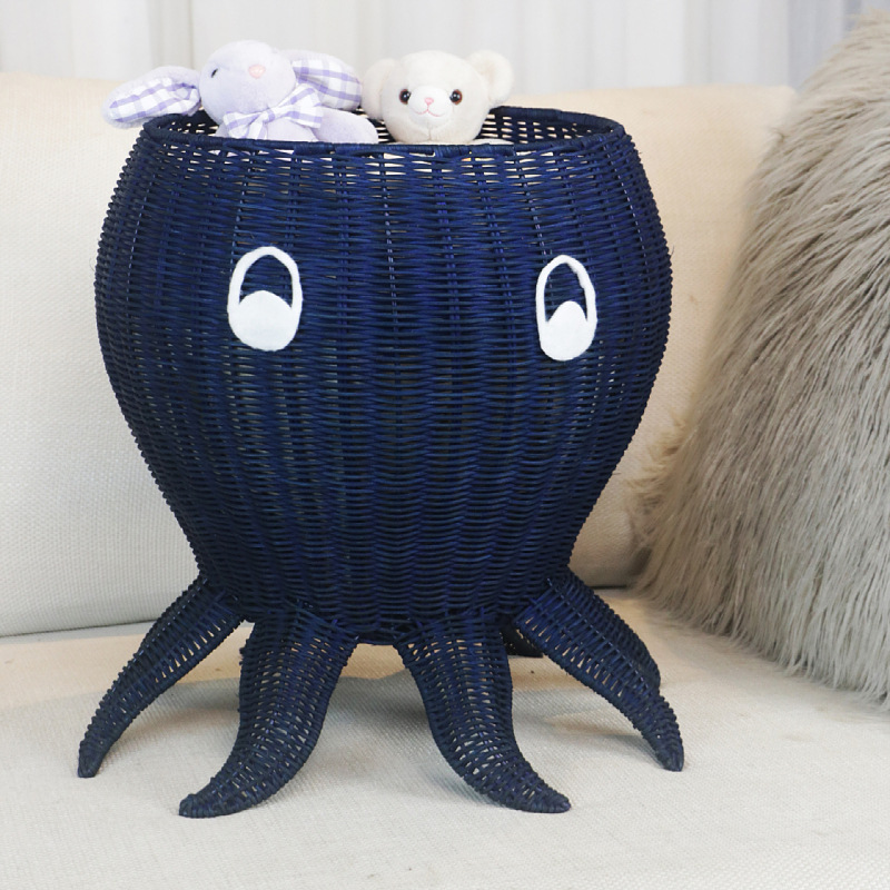 Fengji woven storage basket octopus shape decoration home toy storage box hand-woven storage basket