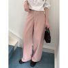 Real photo of pink wide-version scimitar trousers summer loose casual wide-leg work pants pink pants